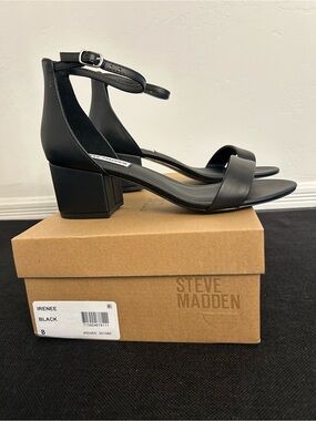 Steve Madden Black Women's Ankle Strap Sandals Size 8 NWT